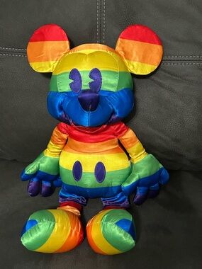 Rainbow Striped Mickey Mouse Plush